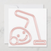 Schoonmaakfeest Stofzuiger Schoonmaakster Uitnodig Kaart (Achterkant)