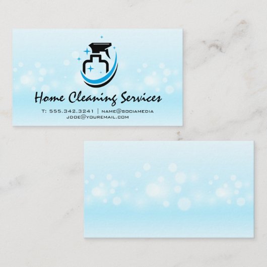 Schoonmaakflesje | Bubbles Visitekaartje (Voorkant / Achterkant)