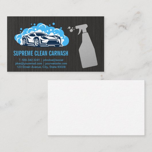 Schoonmaakflesje | Carwash-pictogram Visitekaartje (Voorkant / Achterkant)