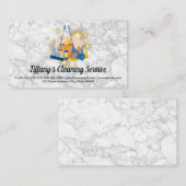 Schoonmaakgereedschap | Goud Sparkle | Marmer Visitekaartje (Voorkant / Achterkant)