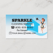 Schoonmaakhuis Janitorial Maid Huishouding Visitekaartje (Voorkant)