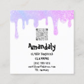 Schoonmaakhuis Kantoor Services Logo QR Code Zeep Vierkante Visitekaartje (Achterkant)