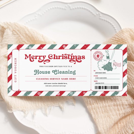 Schoonmaakhuis Kerstdienst Certificaat Ticket Kaart