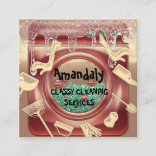 Schoonmaakhuis QR-code Zeep Gold Zeep Vierkante Visitekaartje