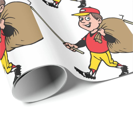 Schoonmaakjongen schetst goed kind cadeaupapier (Rol Hoek)