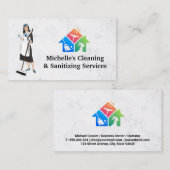 Schoonmaakmachine | Housenreinigingspictogrammen Visitekaartje (Voorkant / Achterkant)