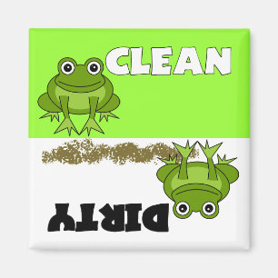 Schoonmaakmachine voor Cute Frog/Dirty Dishwaser M Magneet
