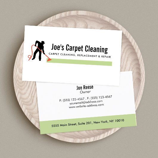 Schoonmaakmachine voor tapijten visitekaartje