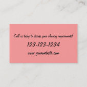 Schoonmaakmaden visitekaartje (Achterkant)