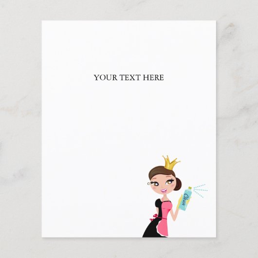 Schoonmaakmaid Service Brunette Character Crown Flyer (Achterkant)