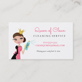 Schoonmaakmaid Service Brunette Character Crown Visitekaartje