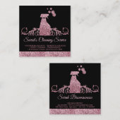 Schoonmaakmais Janitorial mousy spray roos gold Vierkante Visitekaartje (Voorkant / Achterkant)