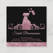 Schoonmaakmais Janitorial mousy spray roos gold Vierkante Visitekaartje (Achterkant)