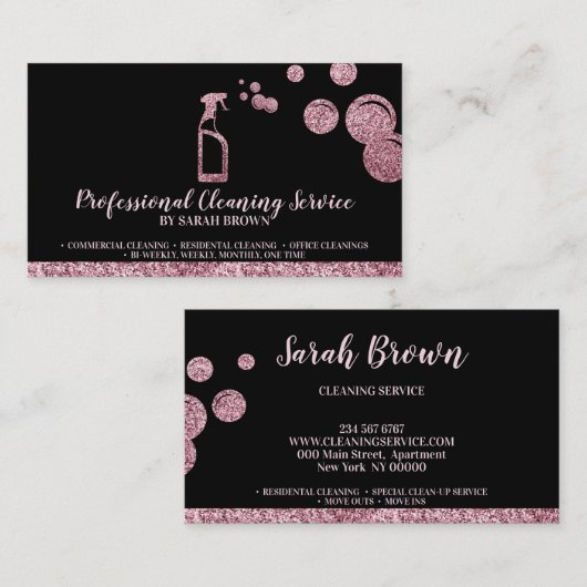 Schoonmaakmais Janitorial sparking Black Visitekaartje (Voorkant / Achterkant)