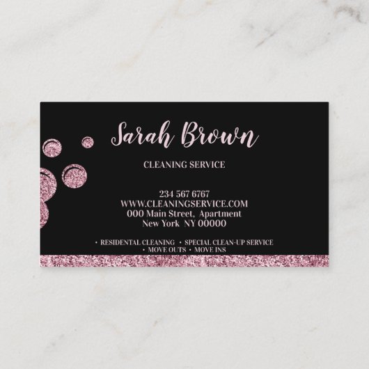Schoonmaakmais Janitorial sparking Black Visitekaartje (Achterkant)