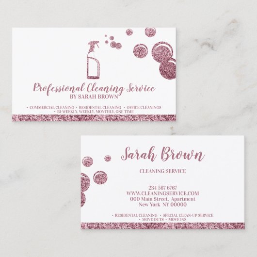 Schoonmaakmais Janitorial sparking Bubble Visitekaartje (Voorkant / Achterkant)