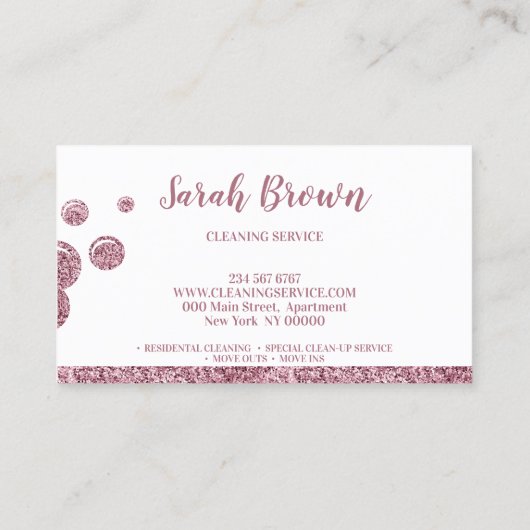 Schoonmaakmais Janitorial sparking Bubble Visitekaartje (Achterkant)