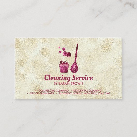 Schoonmaakmais Janitorial sparking Pink Gold Visitekaartje (Voorkant)
