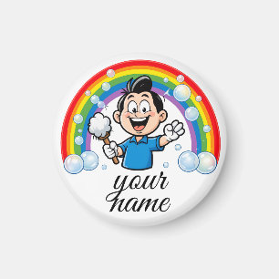 Schoonmaakmascotte Regenboog Cartoon Ontwerp Kunst Magneet