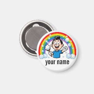 Schoonmaakmascotte Regenboog Cartoon Ontwerp Kunst Magneet