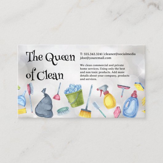 Schoonmaakmaterialen en -gereedschap | Boke-achter Visitekaartje (Voorkant)
