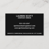 Schoonmaakmiddel dweil en emmer bold zwart visitekaartje (Achterkant)