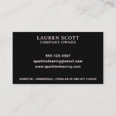 Schoonmaakmiddel dweil en emmer roze faux glitter visitekaartje (Achterkant)