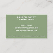 Schoonmaakmiddel dweil en emmer vet groen visitekaartje (Achterkant)