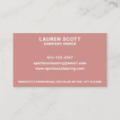 Schoonmaakmiddel dweil en emmer vet stoffig roze visitekaartje (Achterkant)