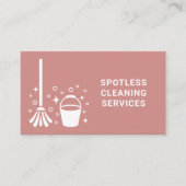 Schoonmaakmiddel dweil en emmer vet stoffig roze visitekaartje (Voorkant)