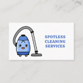 Schoonmaakmiddel Leuke Cartoon Vacuüm Blauw Visitekaartje (Voorkant)