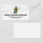 Schoonmaakmiddel met vacuüm | zeepbellen visitekaartje (Voorkant / Achterkant)