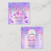 Schoonmaakmiddel voor holograaf Drip Soap Pink Log Vierkante Visitekaartje (Voorkant / Achterkant)