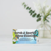 Schoonmaakmiddelen en -apparaten | huisbewaarder visitekaartje (Staand voorkant)