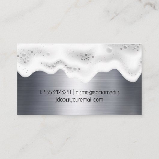 schoonmaakmiddelen voor dienstmeisjes | zeepschuim visitekaartje (Achterkant)