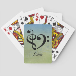 Schoonmaakmodel met Treble Clef Bass Clef Heart Sh Pokerkaarten