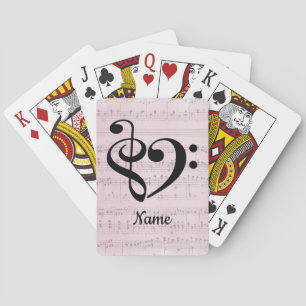 Schoonmaakmodel met Treble Clef Bass Clef Heart Sh Pokerkaarten