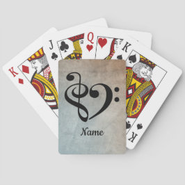 Schoonmaakmodel met Treble Clef Bass Clef Heart Sh Pokerkaarten