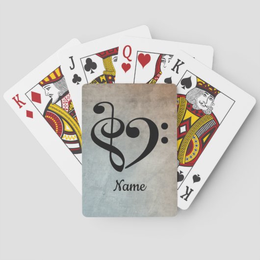 Schoonmaakmodel met Treble Clef Bass Clef Heart Sh Pokerkaarten (Achterkant)