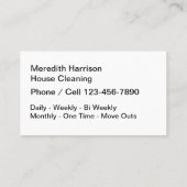 Schoonmaakmodel voor beste klashuis visitekaartje (Achterkant)