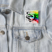 Schoonmaakmodel voor wasgoed papier vierkante button 5,1 cm (In situ)