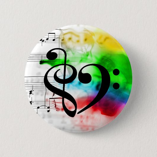 Schoonmaakmodel voor Waterverf in Treble Clef Bass Ronde Button 5,7 Cm (Voorkant)