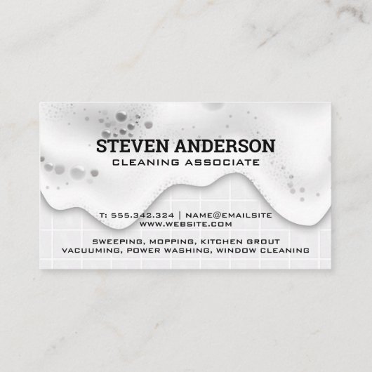 Schoonmaakpictogrammen | Badkamertegels | Zeepschu Visitekaartje (Achterkant)