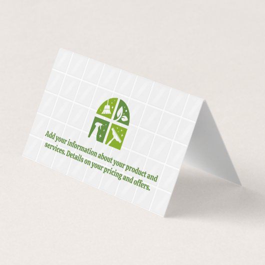 Schoonmaakpictogrammen Groen | Badkamertegels Visitekaartje (Achterkant)