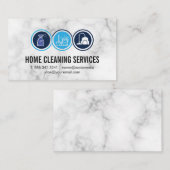 Schoonmaakpictogrammen | Marmeren achtergrond Visitekaartje (Voorkant / Achterkant)