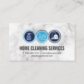 Schoonmaakpictogrammen | Marmeren achtergrond Visitekaartje (Voorkant)