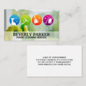 Schoonmaakpictogrammen | raam voor het spuitwerk v visitekaartje (Voorkant / Achterkant)