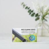 Schoonmaakpictogrammen | Rubberstrip op Ruit Visitekaartje (Staand voorkant)