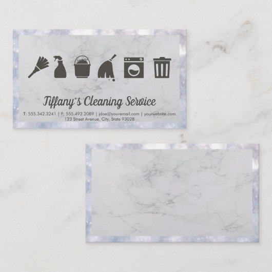 Schoonmaakpictogrammen | visitekaartje (Voorkant / Achterkant)