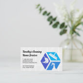 Schoonmaakpictogrammen voor schoonmaakster visitekaartje (Staand voorkant)